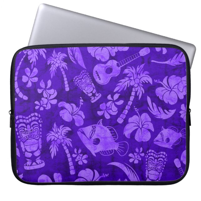 Makapuu Beach Hawaiian Batik Neoprene Wetsuit Laptop Sleeve (Front)
