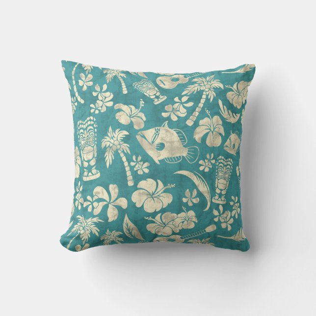 Makapuu Beach Hawaiian Batik Square Pillows (Front)