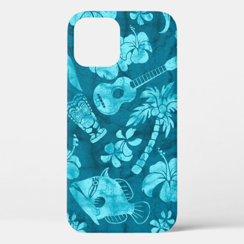 Makapuu Beach Hawaiian Batik Teal iPhone 12 Pro Case