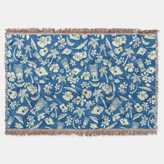 Makapuu Beach Hawaiian Batik Throw Blankets (Front)
