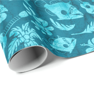 BLUE HAWAII (HOT PINK) WRAPPING PAPER | Zazzle