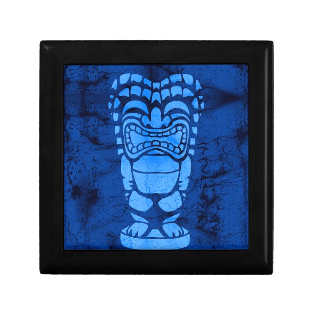 Makapuu Beach Hawaiian Laughing Tiki Batik Jewelry Box (Front)