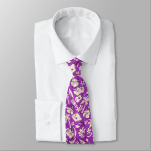 Makapuu Beach Hawaiian Tropical Tiki Batik Neck Tie