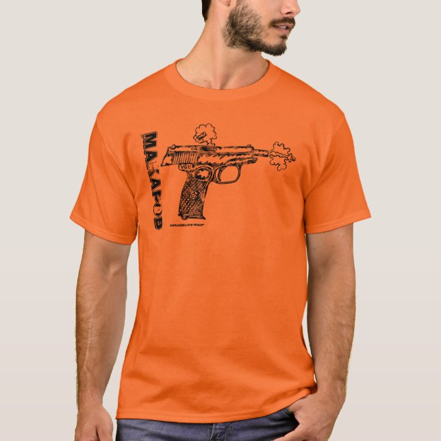 Makarov pistol graphic art cool gun t-shirt (Front)