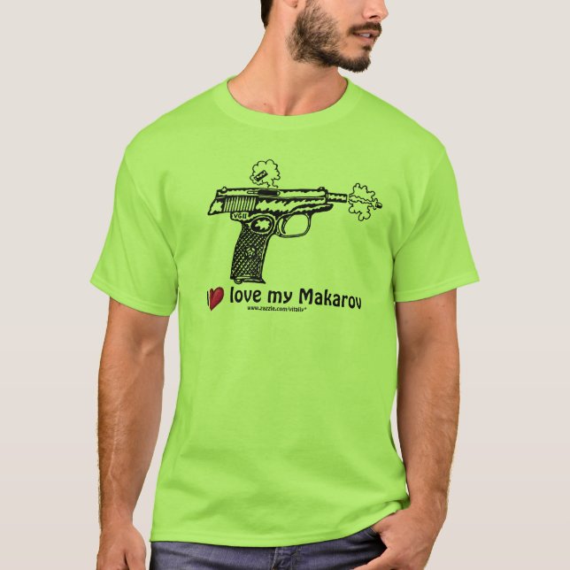 Makarov pistol shooting graphic art urban t-shirt (Front)