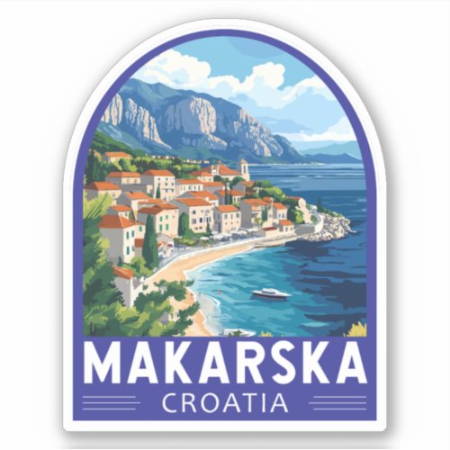 Makarska Croatia Travel Art Emblem Sticker