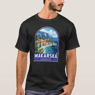 Makarska Croatia Travel Art Emblem T-Shirt