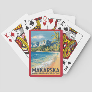 Makarska Croatia Travel Art Vintage Poker Cards