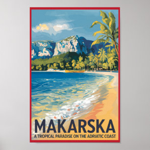 Makarska Croatia Travel Art Vintage Poster