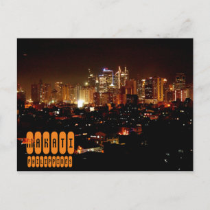 Makati at Night in Philippines Postcard