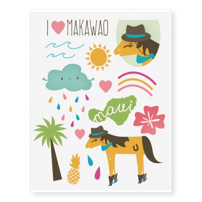 "Makawao" Temporary Tattoos (Front)