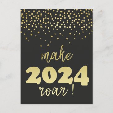 Make 2024 roar! Fun Gold Typography New Year