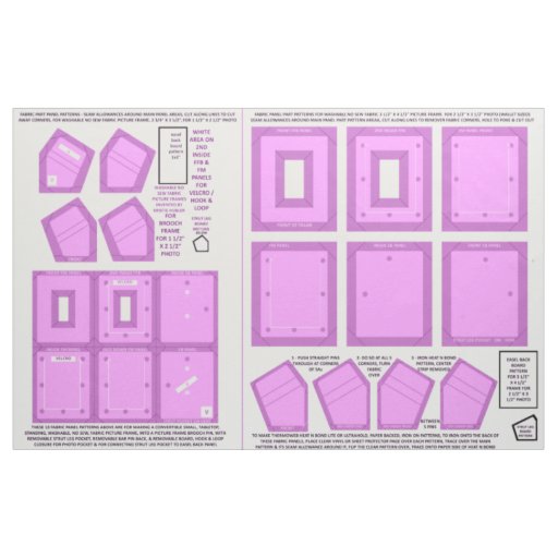 make 2 washable fabric no sew pink photo frames