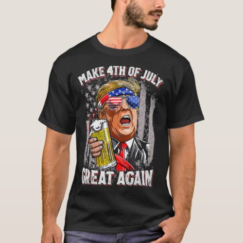Make 4th Of July Great Again Funny Trump Men Drink T_Shirt