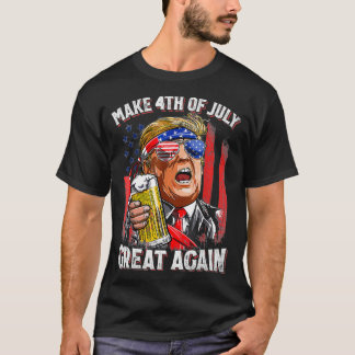 Make 4th Of July Great Again Trump American Flag B T-Shirt
