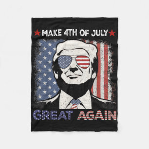 Make 4th Of July Great Again Trump Men Women 2 Sid Fleece Blanket