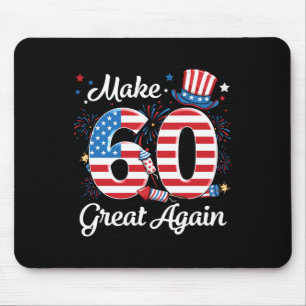 Make 60 Great Again 60th Birthday American Flag In Mouse Pad