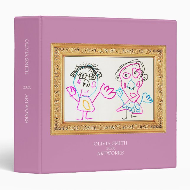 Make a Art book of Your Kid's ArtWorks | Frame 3 Ring Binder (Front/Spine)