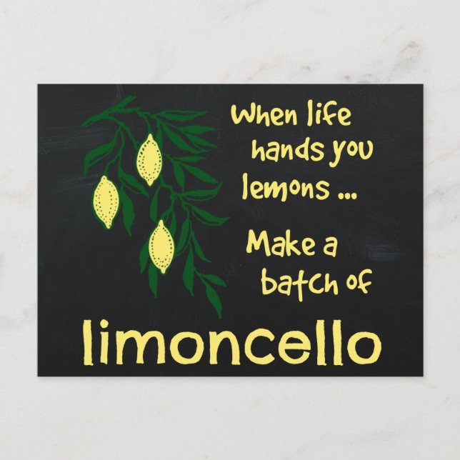 Make a Batch of Limoncello Lemon Liqueur Postcard (Front)