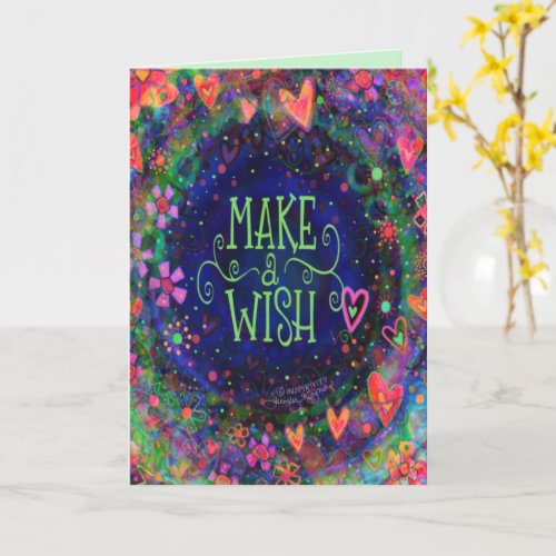 Make a Birthday Wish Fun Floral Hearts Inspirivity Card