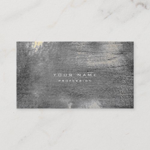 Make a Bold Statement with Silver Grungy Monochrom Business Card