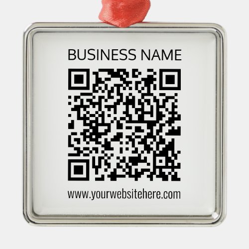 Make a Business QR Code Instantly  Editable Text Metal Ornament