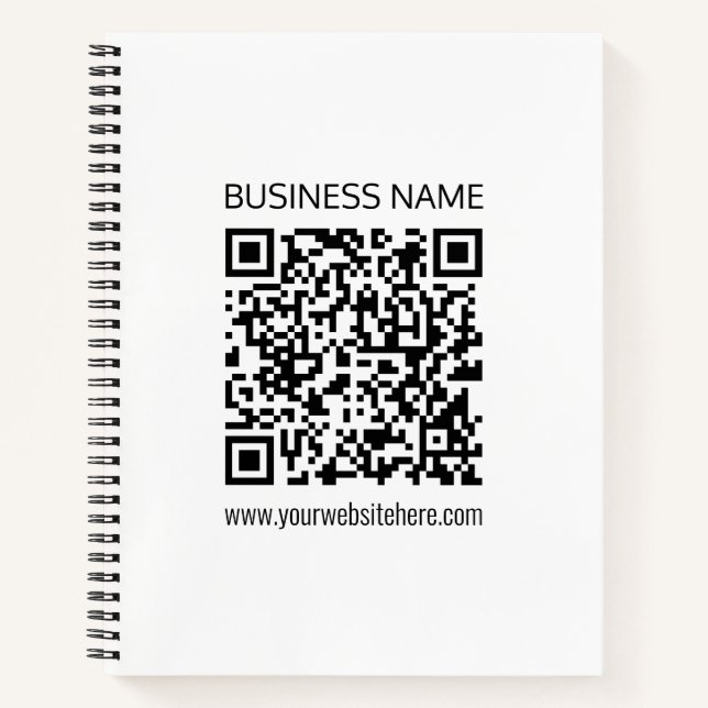 Make a Business QR Code Instantly & Editable Text Notebook (Front)