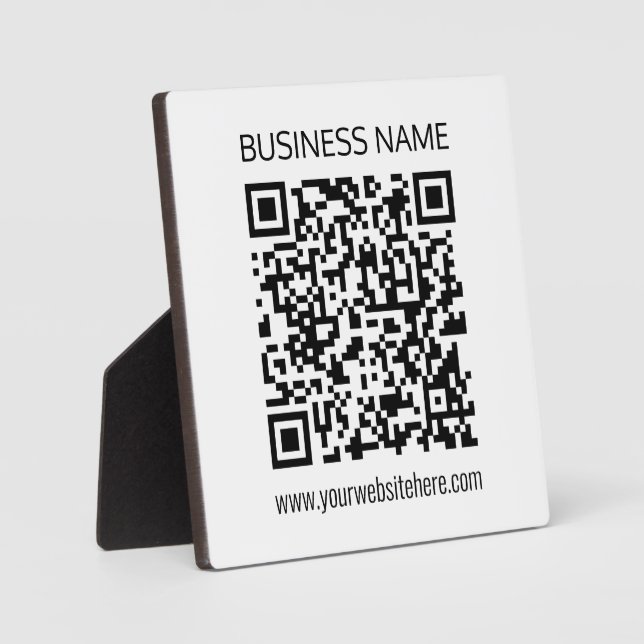 Make a Business QR Code Instantly & Editable Text Plaque (Front)