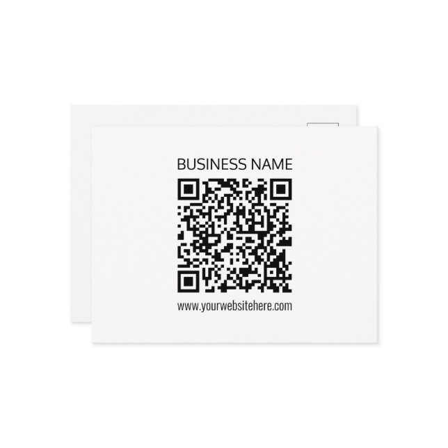 Make a Business QR Code Instantly & Editable Text Postcard (Front/Back In Situ)