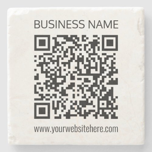 Make a Business QR Code Instantly  Editable Text Stone Coaster