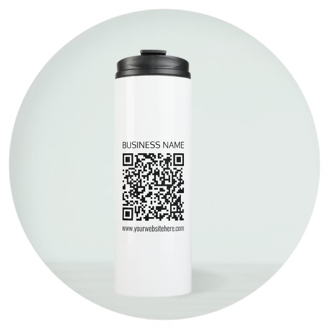 Make a Business QR Code Instantly & Editable Text Thermal Tumbler (Creator Uploaded)