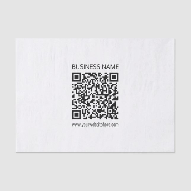 Make a Business QR Code Instantly & Editable Text Tissue Paper (Front)