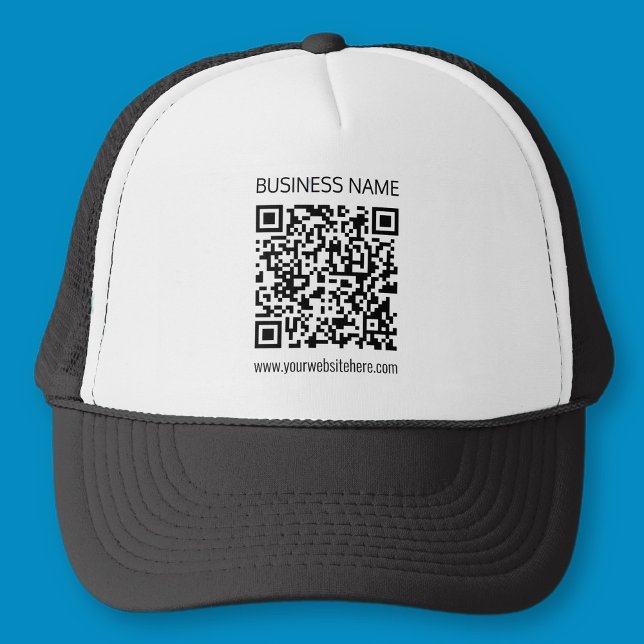 Make a Business QR Code Instantly & Editable Text Trucker Hat (Creator Uploaded)