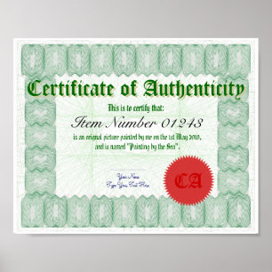 Make a Certificate of Authenticity Print