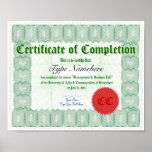 Make A Certificate Of Completion Print at Zazzle