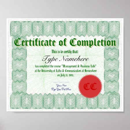 Make A Certificate Of Completion Print