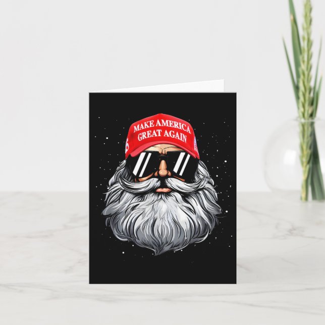 Make A Christmas Great Again Funny Xmas Trump Sant Card (Front)