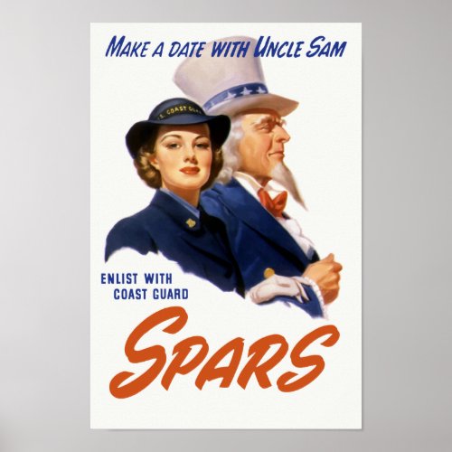 Make A Date With Uncle Sam __ Coast Guard Poster