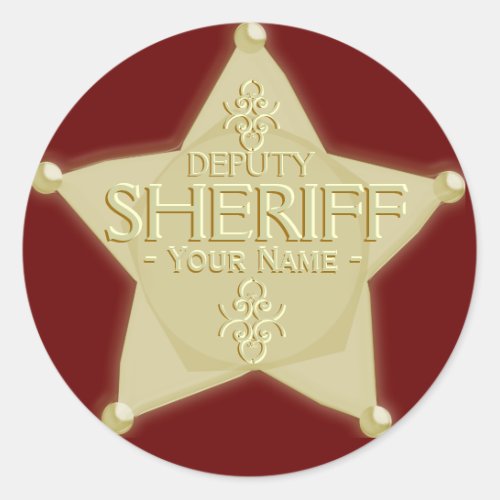 Make a Deputy Sheriff with Name Badge Sticker