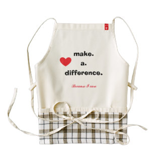 Make a difference because I care red heart Zazzle HEART Apron