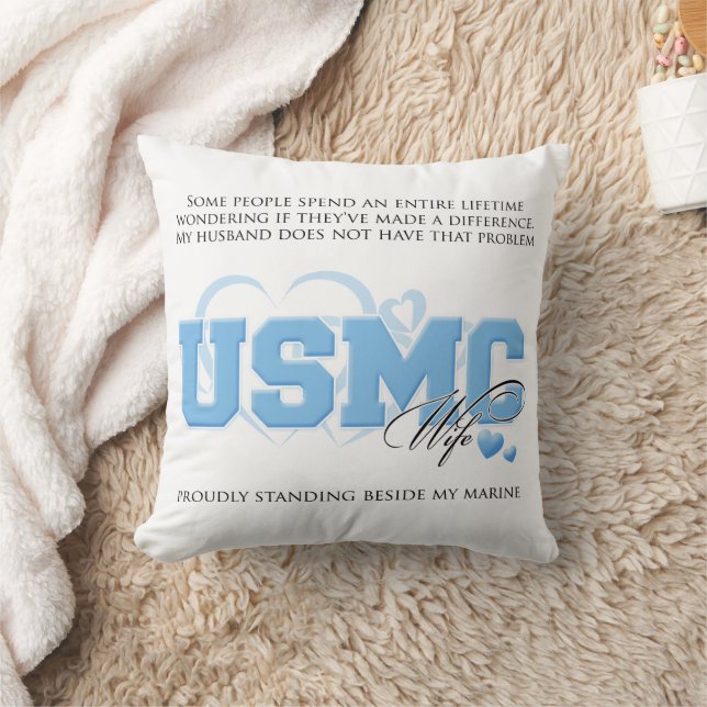 Make a Difference - Marine Wife Throw Pillow (Blanket)
