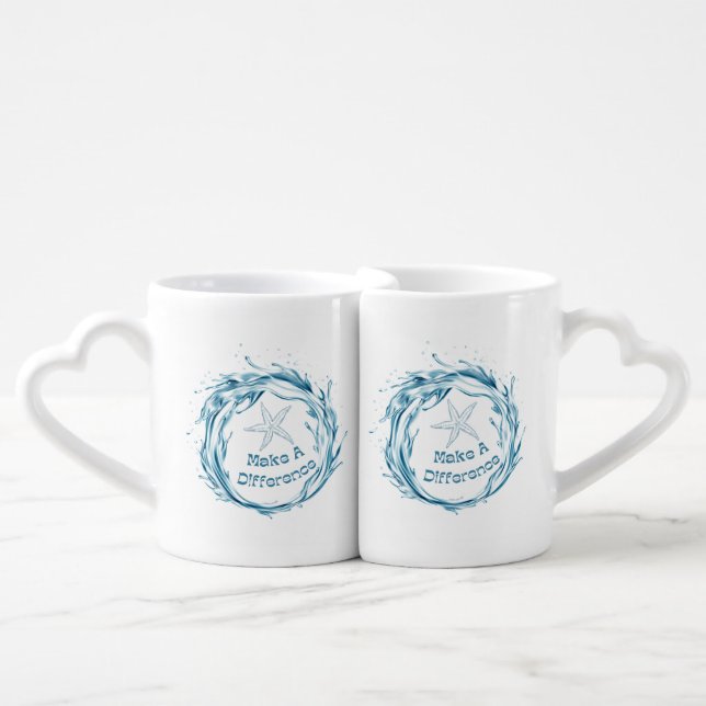 Make A Difference, Starfish Story. Coffee Mug Set (Front Nesting)