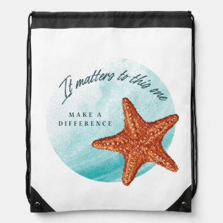 Make A Difference, Starfish Story. Drawstring Bag