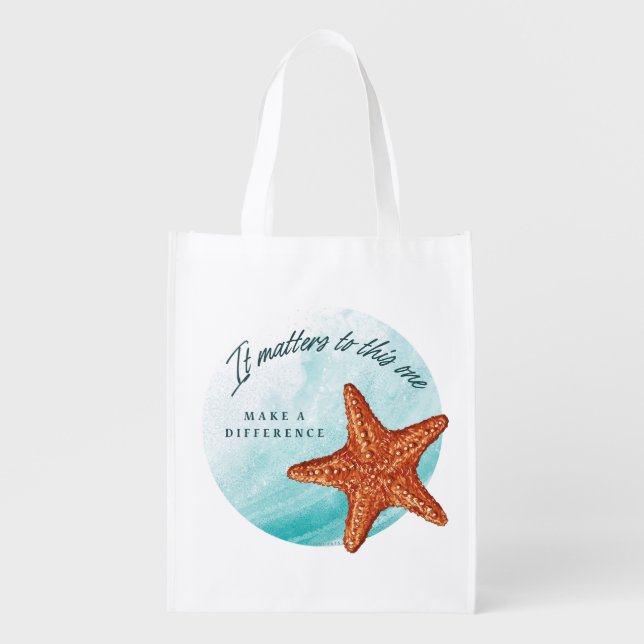 Make A Difference, Starfish Story. Grocery Bag (Front)