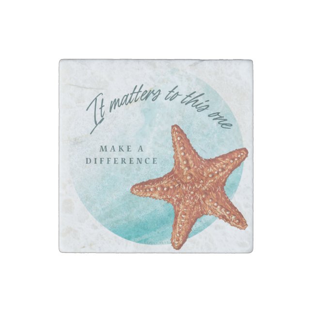 Make A Difference, Starfish Story. Stone Magnet (Front)