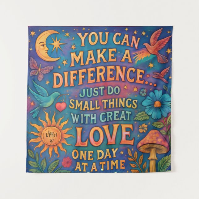 MAKE A DIFFERENCE TAPESTRY WALL ART (Front (Horizontal))