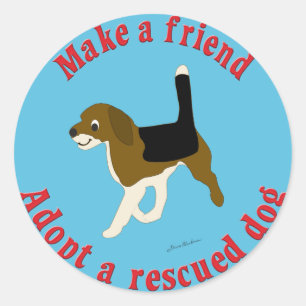 Make A Friend - Beagle Classic Round Sticker