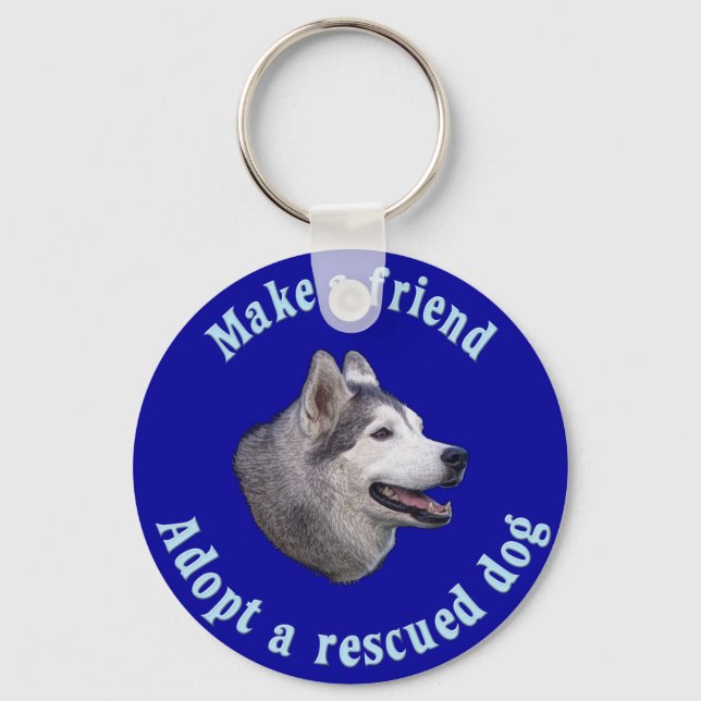 Make A Friend - Siberian Husky Keychain (Front)