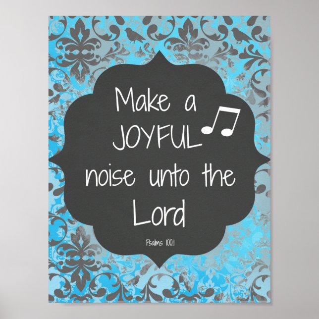 Make a Joyful Noise Bible Verse Quote Poster (Front)