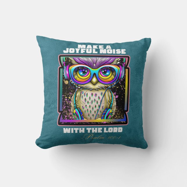 Make a Joyful Noise Christian Faith Throw Pillow (Front)